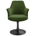 Modway - Lippa Salle à manger pivotante Performance Velvet Fauteuil - Vert mousse noire-8