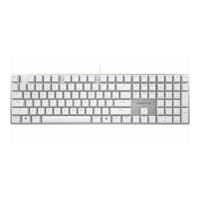 Cherry - Clavier mécanique filaire KC 200 MX - blanc et argent-Design moderne : plaque métallique couleur bronze, dimensions minimalistes et touches sculptées