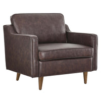 Modway - Impart Cuir authentique Fauteuil - Brown-Fauteuil moderne