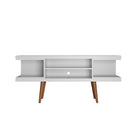 Manhattan Comfort - Meuble TV moderne Utopia 53,14 po - Blanc mat-Meuble TV autoportant de style milieu du siècle moderne pour salon et chambre