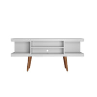 Manhattan Comfort - Meuble TV moderne Utopia 53,14 po - Blanc mat-Meuble TV autoportant de style milieu du siècle moderne pour salon et chambre