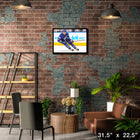 Auston Matthews Toronto Maple Leafs Skating sur toile - Toile encadree - 31" x 22"-Sous licence officielle de la LNH et de l'AJLNH