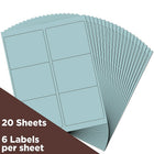 JAM Paper Étiquettes postales, 4 x 3 1/3 po, bleu ciel, 6 par page, 240 par paquet-Taille : 4 x 3 1/3 po