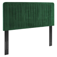 Modway - Milenna Chenal Touffé Performance Velvet Tête de lit King/King de Californie, Émeraude-Tête de lit Channel Tufted King/California King