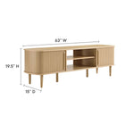 Modway - Contour 63 po Bois Meuble TV, Chêne-Prend en charge les téléviseurs jusqu’à 70 po