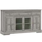 HOMCOM - Buffet 55,1 po L avec rangement - gris-Trois tiroirs et armoires améliorent les options de rangement 