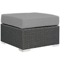 Modway - Sojourn Terrasse extérieure Ottoman Sunbrella in Toile gris-Tissu Sunbrella durable