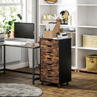 Vinsetto - Armoire de classement mobile Letter/A4 avec tiroirs - brun rustique-Les roulettes vous permettent de le déplacer où vous en avez besoin 

