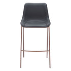 Zuo - Magnus Tabouret de bar - Noir/Noyer - Ensemble de 2-Rembourrage moelleux et confortable