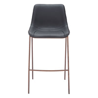 Zuo - Magnus Tabouret de bar - Noir/Noyer - Ensemble de 2-Rembourrage moelleux et confortable