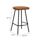 Modway - Concord Dos sans dos Tabourets de comptoir - Noyer - Ensemble de 2-Siège profilé