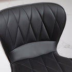 HOMCOM - Tabourets de bar pivotants à hauteur de comptoir réglable - noir - paquet de 2-Design luxueux avec base dorée et capitonnage en losange ajoutant de l’élégance à tout espace 
