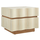 Modway - Isola 2 tiroirs Table de chevet, Chêne blanc clair-Mélange de bois stlématisé