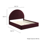 Modway - Solana Arqué Performance Velvet Lit plateforme Queen, Mûrier-8