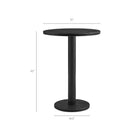 Modway - Neo Rond 31 po Terrasse extérieure Bois Patio Bar Table - Noir-Finition brossée de fil