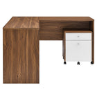 Modway - Transmit Bois Ensemble de bureau et d’armoire à dossiers - Blanc noyer-10