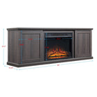 Manhattan Comfort - Ensemble de 2 cheminées modernes Franklin 60 po - Noir et brun-Comprend 2 portes à fermeture douce avec 2 espaces de rangement et 1 foyer électrique Emballage comprend 1 étagère supplémentaire pour remplacer le foyer