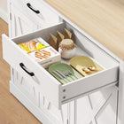 HOMCOM - Armoire de garde-manger 69 po avec station de charge - blanc-Porte basculante pouvant accueillir une poubelle de 7 gallons ou un panier à linge 