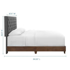 Modway - Rhiannon Touffe de diamant Tissu rembourré Lit Queen, Gris noyer-Tissu polyester doux et durable