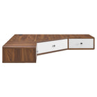Modway - Transmit Coin de montage mural de 47" Noyer Bureau - Blanc noyer-Bureau d’angle