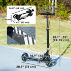 Qaba - Trottinettes pliantes légères avec roues lumineuses, guidon à 4 niveaux - noir-Design cool et coloré avec des roues auto-éclairantes qui enthousiasment les enfants 
