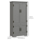 HOMCOM - Armoire de cuisine 48 po avec étagères - gris-Principalement utilisé pour le rangement et offre un espace de stockage pour les produits en désordre 