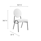 Modway - Craft Tissu rembourré Fauteuils d’accompagnement à manger Ensemble de 2 - Noir Blanc-Rembourrage en tissu polyester
