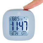 Marathon - Réveil compact Cl030058bl avec température et date, 3 x 3 x 1 po, bleu-Taille du cadran : 2 po x 2 po