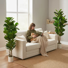 HOMCOM - Arbre artificiel de figuier lyre 5 pi pour décoration intérieure - vert - lot de 2-Couleur : Vert 