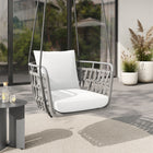 Modway - Kaliah Terrasse extérieure Aluminium Chaise à balançoire in Blanc gris clair-Coussins amovibles en tissu résistant à l’eau