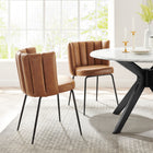 Modway - Virtue Cuir végane Chaise à manger Ensemble de 2 - Black Tan-Chaises d’accent contemporaines