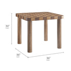 Modway - Oscar Carré de 36 pouces Table à table à table à damier, Noyer et Noyer foncé-Conception à damier