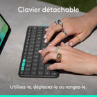Logitech - Étui-clavier Flip Folio pour iPad 11/13 Pro (M4/M5) Air 13/11 (M2/M3/M4) - Graphite-Ajustez les angles de vision et passez entre les modes paysage ou portrait pour taper, lire ou passer des appels vidéo, tout en gardant votre configuration iPad compacte et confortable	
