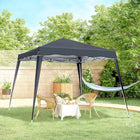 Outsunny - Tente auvent d'extérieur pliante 8 pi l x 8 pi L avec sac - Noir-Pieds réglables pour différents besoins et préférences