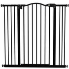 PawHut - Barrière pour Animaux 29"-39" avec Porte à Pression pour Chiens - Noir-La porte se ferme automatiquement si elle est laissée ouverte entre un angle de 30° et 90°