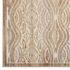 Modway - Kennocha Vagues rustiques vintage abstraites Tapis de 5 pi l x 8 pi L - Tan and Cream-Résistant aux taches / Facile à nettoyer