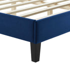 Modway - Zahra Chenal Touffé Performance Velvet Lit de plateforme King, Marine-Assemblée requise