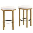 Modway - Fable Tissu Boucle Tabourets de comptoir - Ivoire de chêne - Ensemble de 2-Tabourets de comptoir de 26 pouces - Ensemble de 2