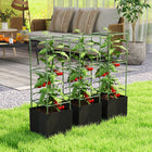 Outsunny - lot de 3 cages à tomates avec sacs de culture de 13,5 gallons-Fabriqué en acier revêtu de PE résistant aux intempéries, garantissant une utilisation extérieure durable saison après saison
