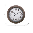 Monarch Specialties - Horloge - 20 po Rond - Horloge Murale - Brun Antique - Transitionnel-Le mouvement à quartz assure un chronométrage précis grâce à un mécanisme sans tic-tac, idéal pour les environnements calmes