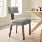 Modway - Nalani Tissu tapis Chaises de salle à manger Ensemble de 2 - Tissage à bruyère Blé brun foncé-Sièges et dossier en tissu 