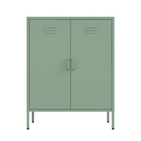Manhattan Comfort - Buffet d’appoint moderne Naomi 31,5 po - Vert-Armoire d’appoint moderne en métal parfaite pour le rangement et l’organisation