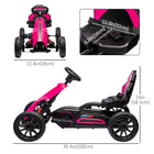 Aosom - Kart électrique 12v avec marche avant/arrière - pour 3-8 ans - rose-Les roues en EVA sont conçues pour s'adapter à tous types de routes 