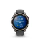 Garmin - Montre connectée GPS multisports fēnix 8 Pro - 47 mm - Titane avec bracelet graphite/silicone noir-CONNECTIVITÉ LTE - Vous partez courir? Vous allez nager? Laissez votre téléphone derrière vous et utilisez la connexion LTE de votre montre pour échanger des messages et passer des appels vocaux — en plus, permettez à vos amis de suivre vos déplacements grâce au partage de localisation LiveTrack et aux enregistrements de position. Accédez même aux conditions météorologiques et aux prévisions.