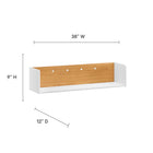 Modway - Kinetic Support mural de 38" Bureau avec armoire et tablette - White Natural-Construction en plaques de particules et mélamine