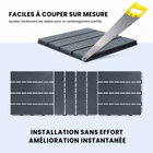 MotionGrey - Dalles de terrasse extérieures  à 4 lattes, emboîtables et imperméables, pour patio, balcon et jardin - Noir - ensemble de 20 pièces-Couleur : noir