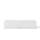 Modway - Amour Entrée à boutons touffés de 72" Imitation cuir Banc - Blanc-6