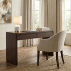 Hudson&Canal - Bureau rectangulaire Ashcroft - 48 po l - Chêne brun-Doté de deux tiroirs à glissières douces et à poignées biseautées pour le rangement