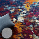 Modway - Entourage Feuillage Moderne Abstrait contemporain Tapis de 5 pi l x 8 pi L - Bleu Orange Jaune Rouge-Protégez les planchers contre le passage des piétons / du mobilier