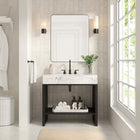 Modway - Gridiron 36" Vanette de salle de bain - Blanc Noir-Trous de robinet centraux 8"